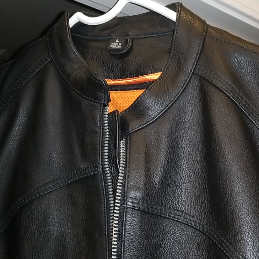 Heavy REAL LEATHER Riding jacket L - Picture 9 of 9